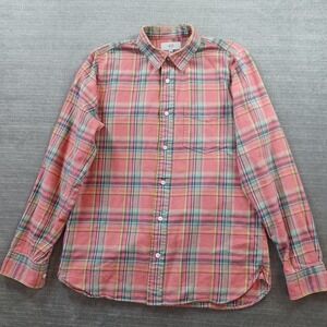 Jack Spade Shirt Men M Pink Plaid Button Down Long Sleeve Bleecker Street Casual
